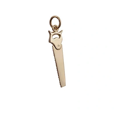 Image of 9ct Gold 25x7mm solid Hand Saw Pendant or Charm