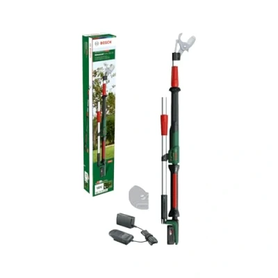 Image of Bosch Cordless Pruner AdvancedPrune 18V 45 (for Effortless Cutting of Branches Up to 45mm; 18 Volt System; 600 Cuts; with Battery, Charger and Extension Pole)