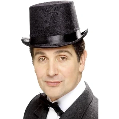 Image of Smiffys Tales of Old England Indestructible Topper Hat, Bl , Historical Fancy Dress, Dress Up Hats
