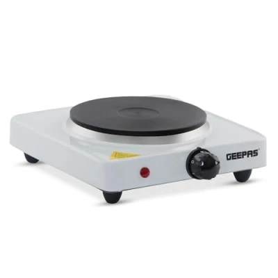 Image of Geepas 1000W Single Hot Plate Precise Table Top Cooking Cast Iron Heating Portable Electric Hob Burner with Adjustable Thermostat for Home Kitchen Camping &amp; Caravan Cooking, Compact