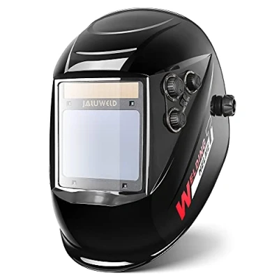 Image of JALUWELD True Color Auto Darkening Welding Helmet Adjustable Large View Mask 4 Arc Sensor Solar Powered Welders DIN5 9/9 13 Shade Tig Mig Grinding