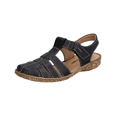 Image of Josef Seibel Women Strappy Sandals Rosalie 48, Ladies Sandals,Width G (Regular),Comfortable,Sandal,Summer Shoe,Flat,Black (Schwarz),41 EU / 7 UK