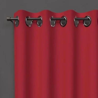 Image of Soleil d&#039;ocre Curtain, Polyester, Red, 135L X 250H cm (1 Panneaux)