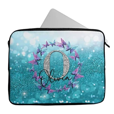 Image of Personalised Any Name Glitter Design Laptop Case Sleeve Tablet Bag Chromebook Gift 451 (12 13 inch)