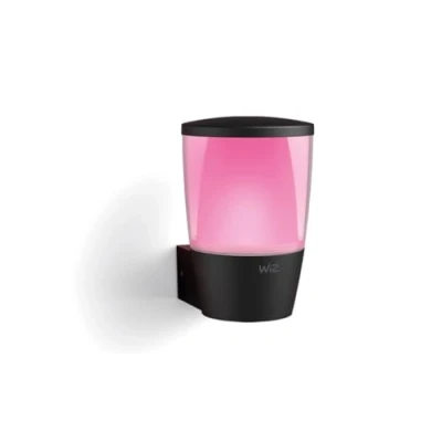 Image of WiZ White and Colour Elpas LED Outdoor Wall Light [Black] WiFi App Control. for Home, Garden, Terrace Patio Lighting.