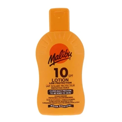 Image of Malibu Low Protection Water Resistant Vitamin Enriched SPF 10 Sun Screen Lotion, 200ml