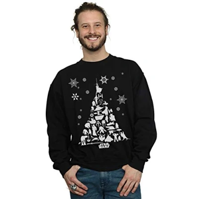 Image of Star Wars Men&#039;s Christmas Tree Sweatshirt Black Large