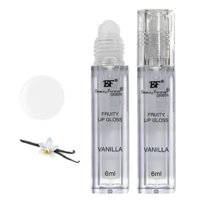Image of Beauty Forever Fruity Roll on Lip Gloss, Moisturising &amp; Hydrating, Available in 4 Flavours, 6ml (Vanilla)