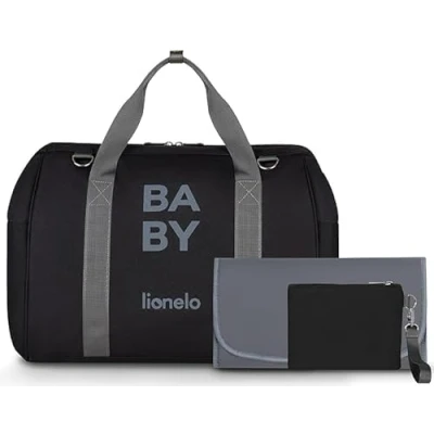 Image of lionelo IDA Baby Changing Bag Spacious &amp; Stylish Stroller Organiser with 7 Pockets, Thermal Bottle Compartments, Pram Straps, Cosmetic Pouch, Change Mat, Perfect for Daily Outings Weekend Getaways