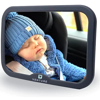 Image of Venture baby Car Mirror: 100% Shatterproof for Seats. Easily adjust angles with 360 rotation, ensuring a crystal clear view of your while driving.