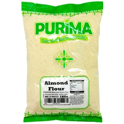 Image of Almond Flour 1KG Extra Fine Finely Ground Almonds 1 KG Meal Premium Natural Blanched Powder Low Carb Gluten Free Baking Primal Keto Bread Paleo Diets Vegan PURIMA Bulk Packaging