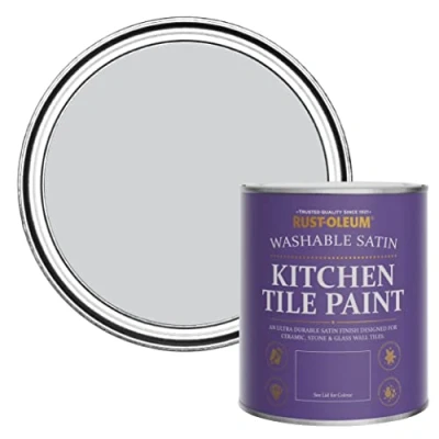 Image of Rust Oleum Purple water resistant Kitchen Tile Paint in Satin Finish Lilac Rhapsody 750ml