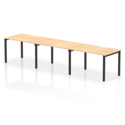 Image of Evolve Plus 1200mm Single Row 3 Person Bench Desk Maple/Black