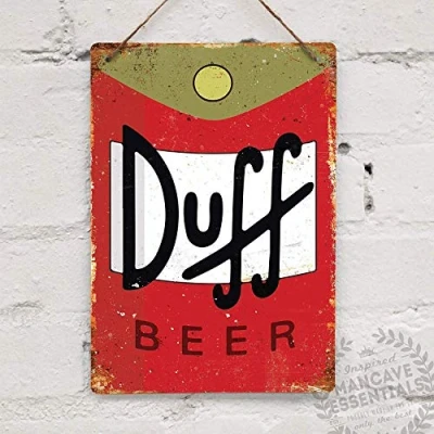 Image of Duff Beer Vintage TIN SIGN Metal Poster Decor Painting Wall Sticker 8x12 inch