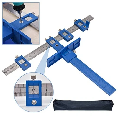 Image of Angzhili Drill Punch Locator Guide Sleeve Cabinet Hardware Door Handle Jig Drawer Pull Wood Drilling Dowelling Tools Installation of Handles Knobs on Doors or