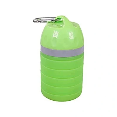 Image of Rosewood Unique Design Collapsible Outdoor Dog Travel Water Bottle, Green