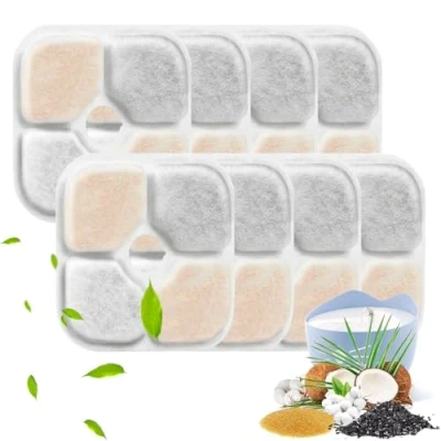 Image of 8 PCS Cat Water Fountain Filters, Filter for Fountain, Pet Filters Suitable 2.5L Cotton Activated Carbon &amp; Resine with Triple Filtration