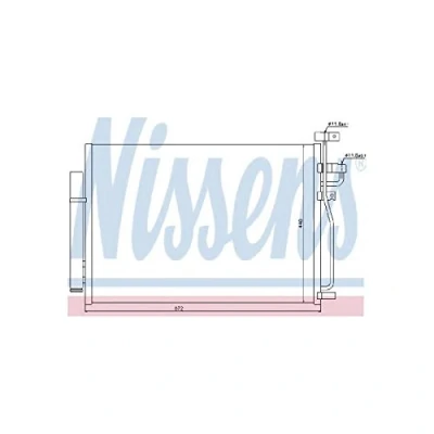 Image of 20759646, 95297047, 95352656 Condenser NISSENS 940010 with dryer Aluminium 672mm R1234yf VAUXHALL: Antara, CHEVROLET: Captiva