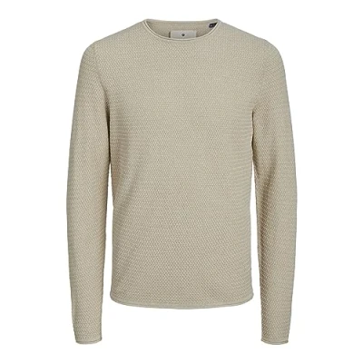 Image of Jack &amp; Jones Premium CREW NECK NOOS Jumper, Men&#039;s, Size: Small, Island fossil