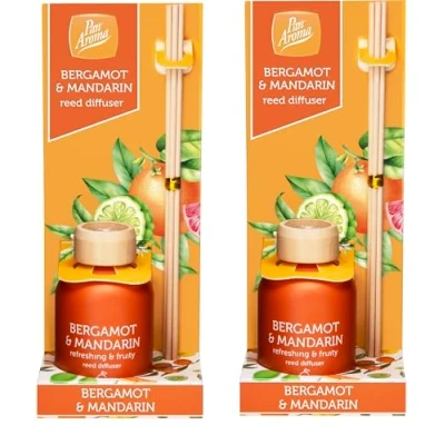Image of Multipack Bergamont &amp; Mandarin Reed Aromotherapy Diffuser 50ml Holiday Home Fragrance Freshener (2)