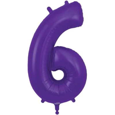 Image of 34&quot; Purple Number 6 Foil Balloon