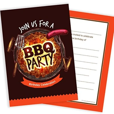 Image of Olivia Samuel 20 x BBQ Birthday Party Invitations from Ready to Write with Envelopes