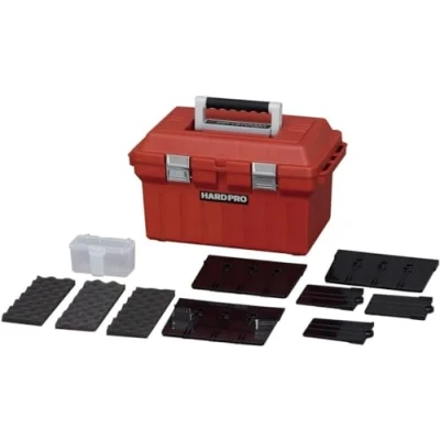 Image of Iris Ohyama, Organizer, Box, Chest, Bin, Toolbox, DIY, Screw locker with ergonomic handles, Set of 1, Solid, BPA Free, Garage, office, HP 46, Red