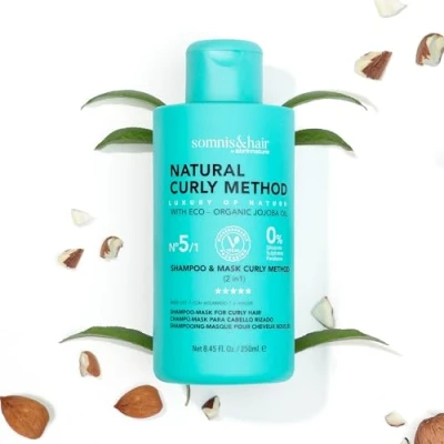 Image of somnis&amp;hair Method Curly Shampoo and Mask 2 in 1 Hair Curls Waves 0% Parabens, Sulfates Silicones Vegan 250 ml.