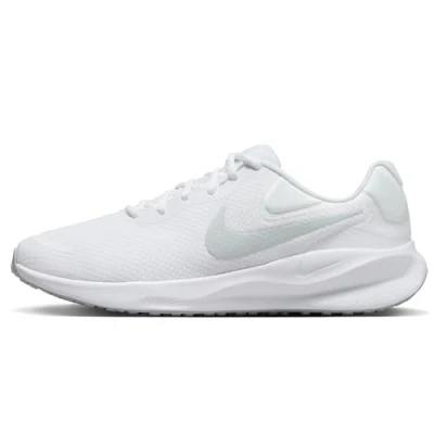 Image of Nike Performance Revolution 7 Neutral running shoes, Men&#039;s, Size: 6, White/pure platinum Textile/synthetics