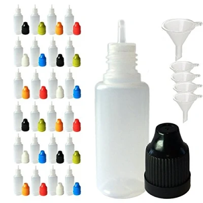 Image of XIAONAN 100 Pack x 10ml LDPE Plastic Liquid Water Squeezable Eye Dropper Empty Bottles (Bottles + Mixed Colour Caps Tips)