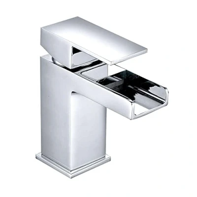 Image of Aquariss Modern Mini Bathroom Waterfall Mono Basin Mixer Tap Chrome
