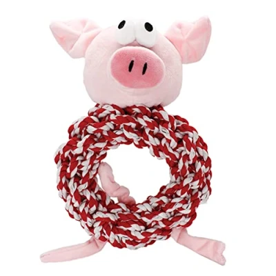 Image of Holly &amp; Robin Knottie Ring Pig In Blanket Rope Toy For Dogs