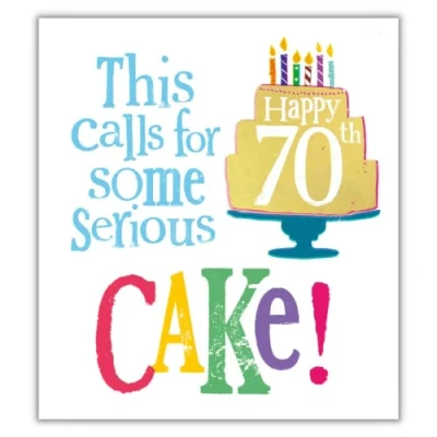 Image of Danilo Promotions Age 70 Birthday Card, Brightside 70th Card Brightside, Happy Card,Multi,7 x 6