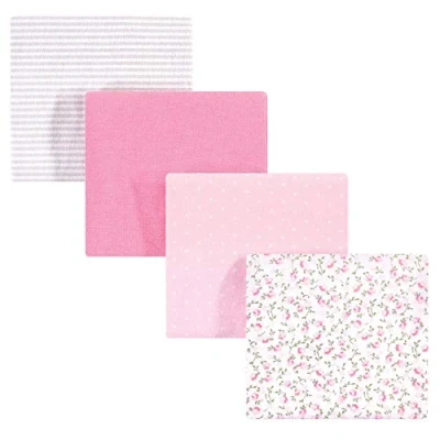 Image of Hudson Baby Unisex Cotton Flannel Receiving Blankets, Pink Peony, One Size