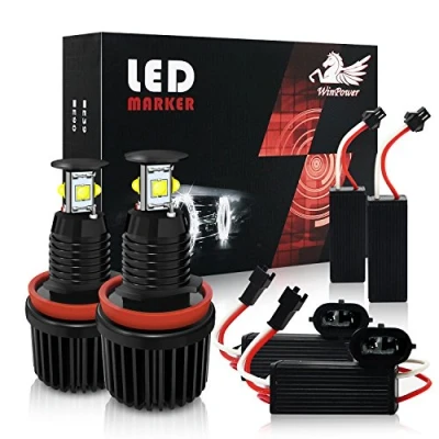 Image of WinPower H8 40W LED Car Angel Eyes Halogen Conversion Kit No error CanBus Headlight Halo ring marker Bulbs Position lights 6000K Xenon white, 2 Pieces