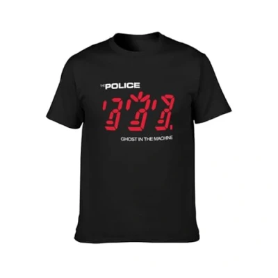 Image of Short T Shirt The Police Ghost in Machine Album Record Covert Black L