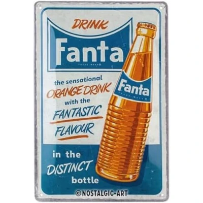 Image of Nostalgic Art Retro Tin Sign, 20 x 30 cm, Fanta Sensational Orange Drink Gift Idea as Bar Accessories, Original Licensed Product (OLP), Made of Metal, Vintage Design, Signs Sayings