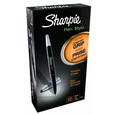 Image of Sharpie Pen Grip Fine Tip Red (Box of 12)