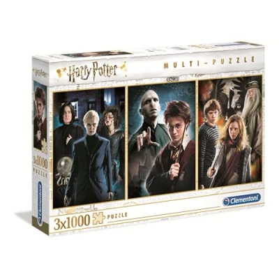 Image of Clementoni 61884, Harry Potter Jigsaw Puzzles For Adults and Children, 3 x 1000 Pieces, Ages 10 Years Plus