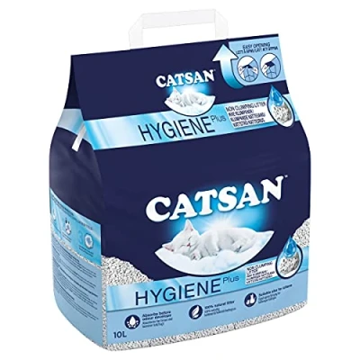 Image of Catsan Hygiene Non Clumping Cat Litter, 100 Percent Natural, Absorbent, 10 Litre, White