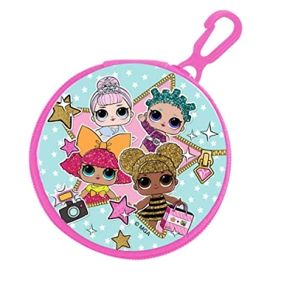Image of LOL Surprise Childrens Character Round Zipped Coin Purse with Key Clip Licensed