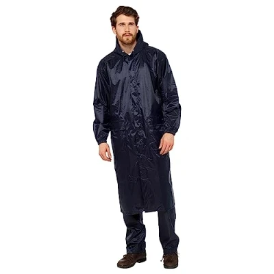 Image of Undercover Mens Long Waterproof Jacket JK515 Navy Medium