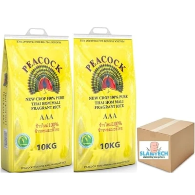 Image of Peacock Thai Hom Mali Rice Fragrant AAA 10KG (2 Bags)