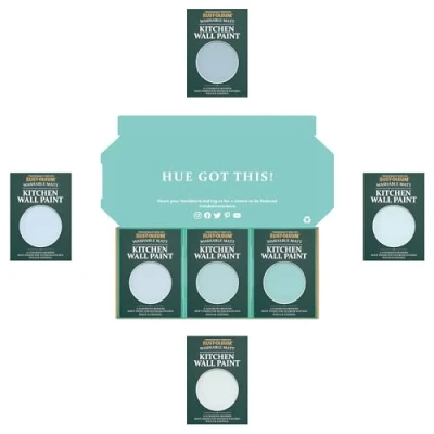 Image of Rust Oleum Kitchen Wall Paint in Matt Finish Soft Blues Tester Box