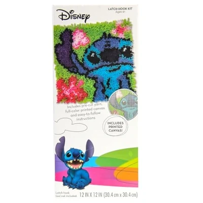 Image of Dimensions Latch Hook Kit Disney Stitch 72 75542 Arts and Crafts for Adults Kids 12 x inch