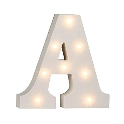 Image of OOTB Illuminated Letter A Light with 8 LED, Wood, 1 W, White