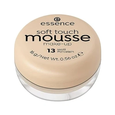 Image of essence cosmetics Soft Touch Mousse Make Up, Foundation, No. 13 Matt Porcelain, Nude, for Combination Skin, Softening, Matte, Natural, Vegan, Perfume, No Alcohol (16 g)