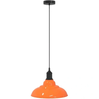 Image of vidaXL Pendant Lamp Height Adjustable E27 Gloss Orange Ø 31 cm Metal
