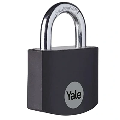 Image of Yale YE3B/32/116/1/BK Standard Security 32mm Aluminium Padlock Black Open Hardened Steel shackle 3 keys