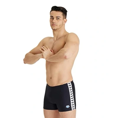 Image of Arena Icons Solid Swim shorts, Black white*38